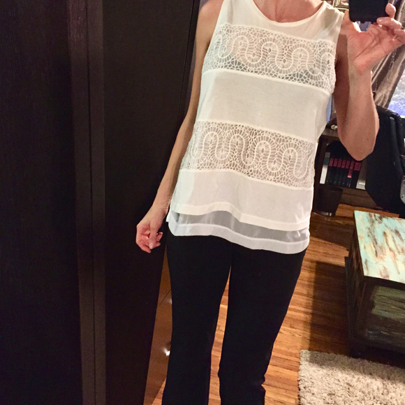 White sheer J Crew top, 2 layers. S - Picture 1 of 3